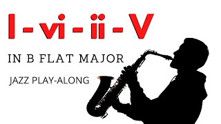 I vi ii V in Bb Major Backing Track  Jazz Play Along [upl. by Holton]