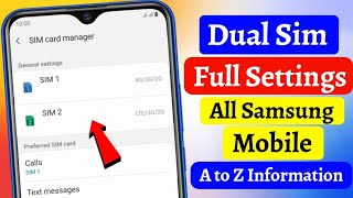 dual sim settings  samsung dual sim call settings  dual sim always on samsung [upl. by Hsina]