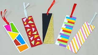 5 Easy Paper Bookmarks DIY Bookmarks [upl. by Arahd]