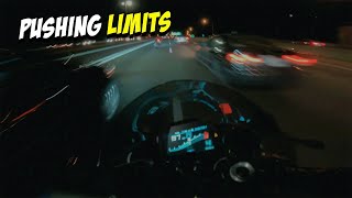 STRAIGHT PIPED BMW S1000RR HITTING 200 MPH  Night Pure Sound [upl. by Particia]