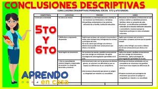 CONCLUSIONES DESCRIPTIVAS 5TO Y 6TO GRADO [upl. by Arimihc483]