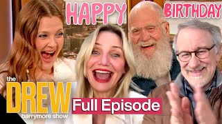 Drew Barrymores Surprise Birthday Special David Letterman Cameron Diaz Steven Spielberg amp More [upl. by Naitsirhk]