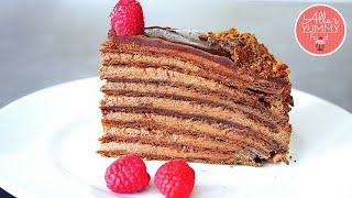 Chocolate Honey Cake Recipe  Tort Medovik  Шоколадный медовик [upl. by Burley]