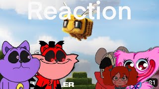 Catnap Kissy Missy Poppy Twiddle finger and Catwalker react to the minecraft movie trailerReaction [upl. by Akinnor]