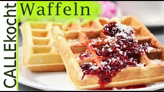 Waffeln Rezept  Ganz einfach selber machen mit Kirschen [upl. by Anilag]