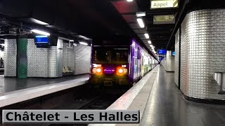 Châtelet  Les Halles  RER A  B  D  Paris  RATP MI09  MI84  MI79  SNCF Z20500 [upl. by Yvel]