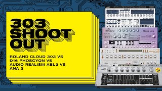 Epic TB303 Shootout  Roland Cloud 303 Vs D16 Phoscyon Vs Audio Realism Abl3 Vs Ana 2 [upl. by Ssegrub]