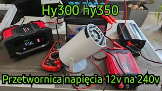 Projektor Led Hy300 i hy350 zasilane przez przetwornice napięcia 12v 240v z akumulatora [upl. by Blen]