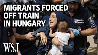 Armed Police Force Migrants Off Train in Hungary  WSJ [upl. by Enelyk46]