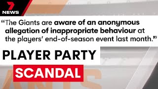 GWS player party scandal  7NEWS [upl. by Willet262]