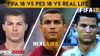 FIFA 18 vs PES 2018 vs Real Life Comparison  Ronaldo  Griezmann  Mbappé amp MORE [upl. by Justen]