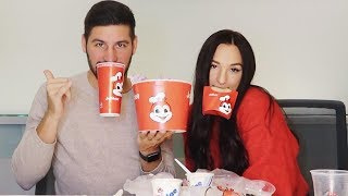 jollibee mukbang in manhattan  jakes jollibee gravy obsession [upl. by Neelra]