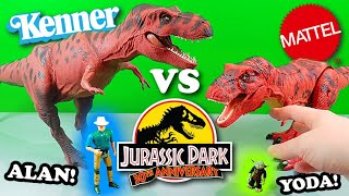 Toy Comparison  Mattel RED Rex VS Kenner Tyrannosaurus Rex  Jurassic Park 30th Anniversary [upl. by Dlorrej64]