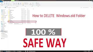 How to safely delete WindowsOld Folder in windows 10 [upl. by Dleifniw131]