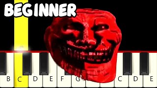 Funk Estranho Troll Face  Fast and Slow Piano Tutorial  Beginner [upl. by Collete]