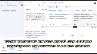 Come tradurre un audio con Google Traduttore da desktop e da mobile [upl. by Starks258]