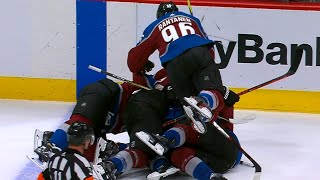 Avalanche dog pile on Gabriel Landeskog [upl. by Horatius266]