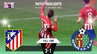 Atletico Madrid vs Getafe CF  Laliga Highlights  19122023  EAFC 24 eafc24 [upl. by Weisburgh]