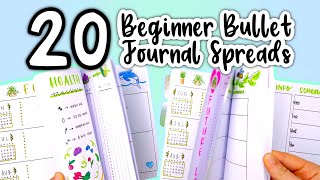 20 Beginner Bullet Journal Spreads  THE ULTIMATE BULLET JOURNAL GUIDE [upl. by Edith]