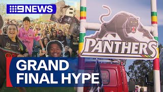 Fans kickoff NRL grand final celebrations in Sydney  9 News Australia [upl. by Ahsiekrats]