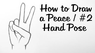 How to Draw a Peace 2 Hand Pose [upl. by Dominic]