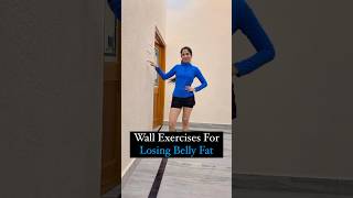 💯 Results Wall Exercises For Belly FATLOSS  shorts fitness weightloss bellyfat homeworkout [upl. by Reisman908]