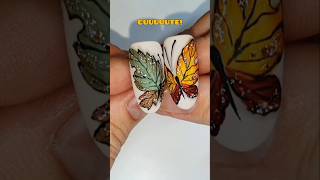 Leaf Butterfly Full video on my channel fallnails autumnalnails butterfly leaf missjosnailco [upl. by Noy302]