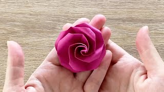 Easy Origami Rose  Origami Flower [upl. by Richers]