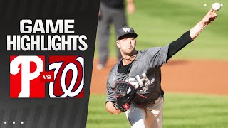 Phillies vs Nationals Game Highlights 92824  MLB Highlights [upl. by Vidda]