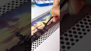 Landscape painting using watercolours  Daler Rowney Watercolour set  Shop on artikate shorts [upl. by Neliak]