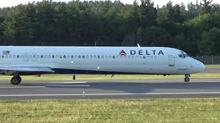 Delta Airlines Boeing MD88 Takeoff KMHT [upl. by Clemmy]