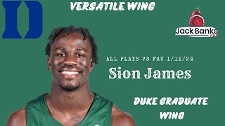 Sion James 2025 NBA Draft  All Plays vs FAU 11124 [upl. by Carmina]