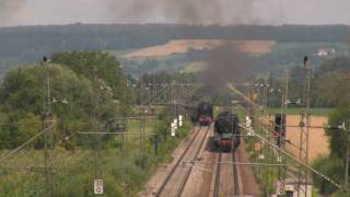 Parallelfahrt der Dampfloks 01118 und 011066 zwischen Donauwörth und Augsburg [upl. by Linden]