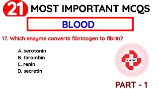 Blood amp blood coagulation mcq  part 1  Anatomy and physiology  GPAT  pharmacy  NEET  GPAT HELP [upl. by Llerehs]