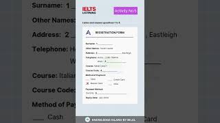 IELTS Listening Test Practice  Activity No 5 quiz ieltspreparation ielts [upl. by Kcirdef]