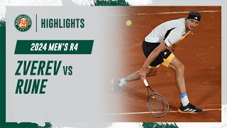 Zverev vs Rune Round 4 Highlights  RolandGarros 2024 [upl. by Gessner]