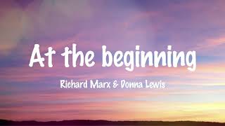 At The Beginning  Richard Marx amp Donna Lewis Lyrics [upl. by Surdna]