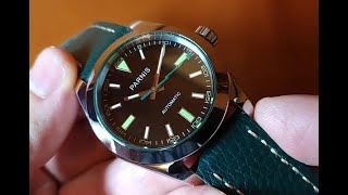 Detailed review of a Parnis Milgauss Rolex Milgauss homage from Aliexpress – Green Lightning [upl. by Tyika698]