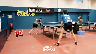 NATIONALE 2  Arthur THOMAS 1888 vs Samuel GOURGAND N°304  HIGHLIGHTS  Tennis de Table [upl. by Nohtanhoj643]