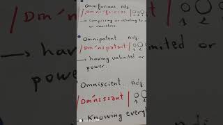 pro369 How to pronounce Omnifarious Omnipotent and Omniscient [upl. by Elleraj]