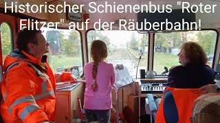 🇩🇪❤️⚠️ Im historischen Schienenbus quotRoter Flitzerquot auf der Räuberbahn von Aulendorf ➡️ Pfullendorf [upl. by Misa]