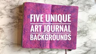 Five Unique Art Journal  Bullet Journal Backgrounds [upl. by Karee]