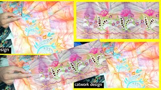 cutwork embroidery cutwork embroidery by machine suit designs [upl. by Egiarc345]