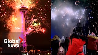 New Years 2023 US countdown celebrations feature fireworks return of traditions [upl. by Aenil249]