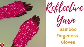 Bamboo Rib Reflective Fingerless Gloves  Fingerless Mittens Glow  Runners Gloves [upl. by Richter]