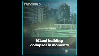 CCTV footage shows collapse of Champlain Towers building in Miami [upl. by Stephens]