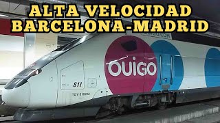 OUIGO Barcelona a Madrid con parada en Zaragoza Tren francés Alstom de dos pisos [upl. by Perrins]