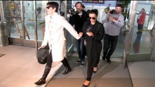 Kim Kardashian and Kris Jenner arriving at JFK Airport in NYC 051813 [upl. by Lertsek718]