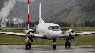 68 Year Old KF Aerospace Convair 580 Startup amp Taxi With Incredible Allison Engine Sound [upl. by Onibag697]