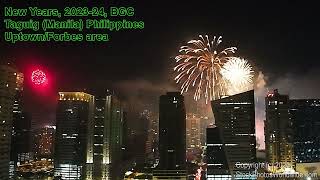 202324 BGC New Years Fireworks UptownForbes Bonifacio Global City Manila Philippines [upl. by Riek]